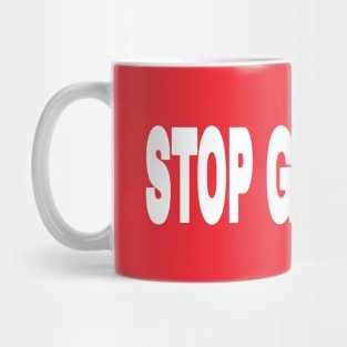 STOP GENOCIDE - White - Red, White and  Blue - Double-sided Mug